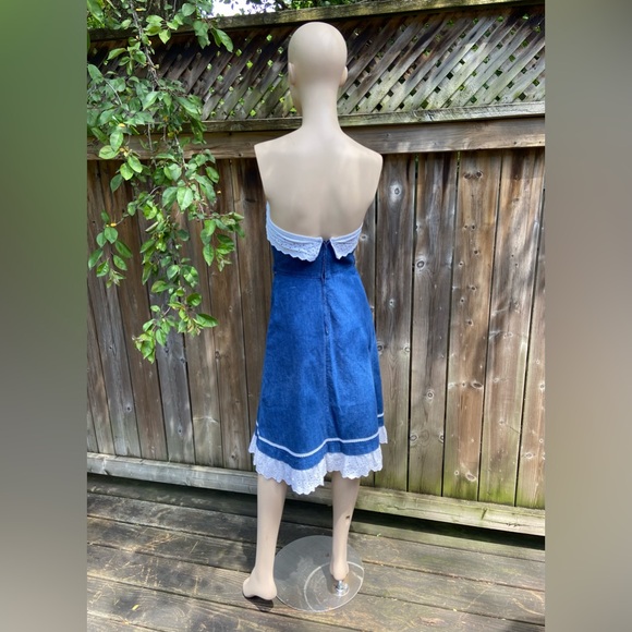 Vintage Handmade Strapless Denim Dress - Picture 8 of 12